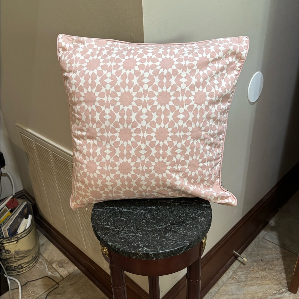 Set Of Three Decorative Pillows. Brown And Pink Rose Appliqué - Picture 7 of 12